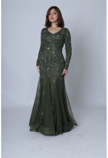 فستان سهرة بتصميم حورية البحر المطرز فستان سهرة بتصميم حورية البحر المطرز