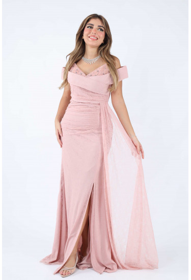 فستان سهرة دانتيل مطرز