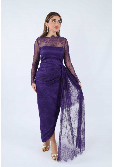 فستان سهرة ميدي بأكستنشن فستان سهرة ميدي بأكستنشن