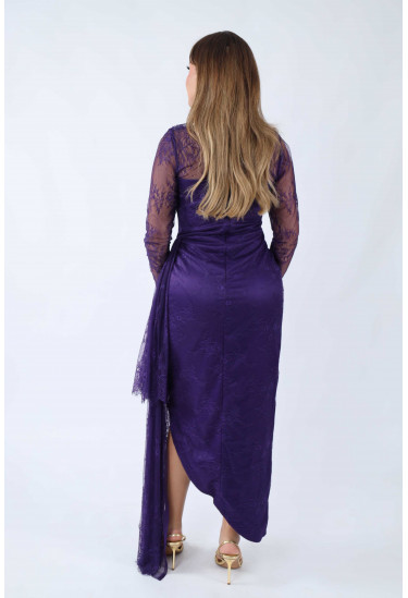 فستان سهرة ميدي بأكستنشن فستان سهرة ميدي بأكستنشن