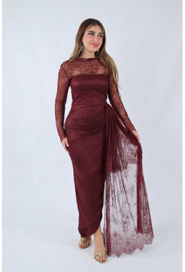 فستان سهرة ميدي بأكستنشن فستان سهرة ميدي بأكستنشن