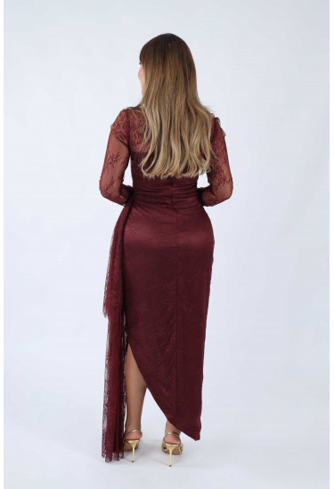 فستان سهرة ميدي بأكستنشن فستان سهرة ميدي بأكستنشن