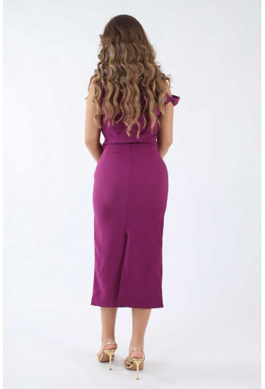 فستان ميدي بتطريز ناعم