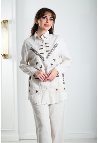 طقم نسائي كاجول مطرز