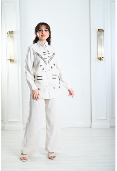 طقم نسائي كاجول مطرز