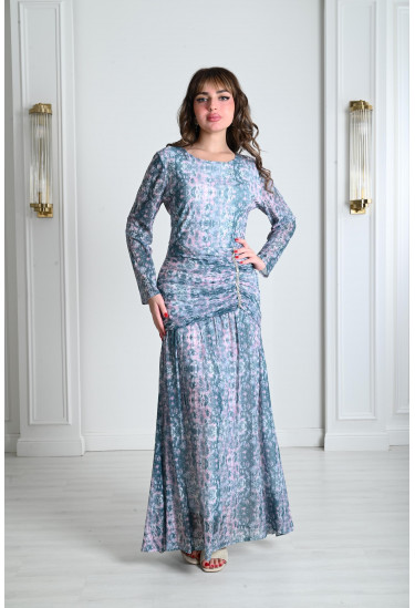 فستان نسائي انيق بكشكشة رقيقة