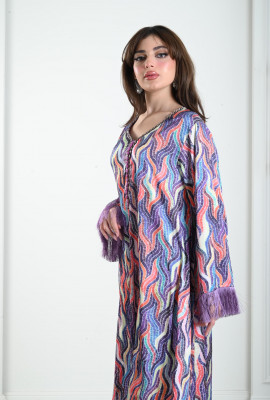 جلابية نسائية بطباعات ملونة و ذاهية جلابية نسائية بطباعات ملونة و ذاهية