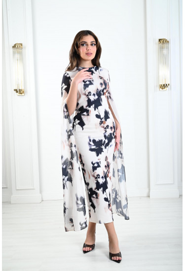 فستان نسائي للسهرات بنمط كتل الألوان