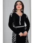 فستان سهرة نسائي قطيفة طويل