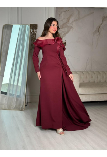 فستان سهرة نسائي بقصات مموجه 