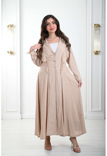 فستان نسائي بنمط كشكشة منسدلة على الصدر