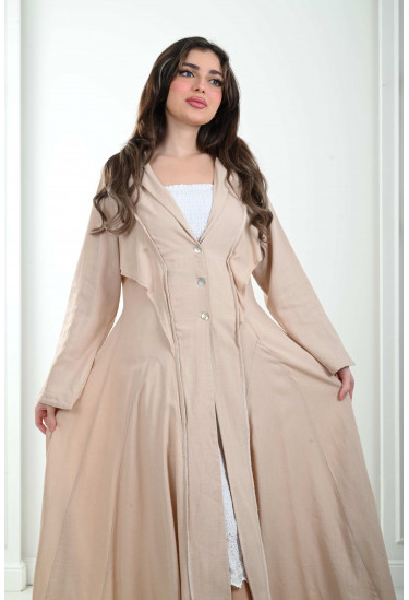 فستان نسائي بنمط كشكشة منسدلة على الصدر