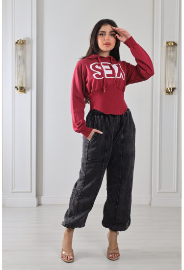 بلوزة قصيرة بخصر كورسيه