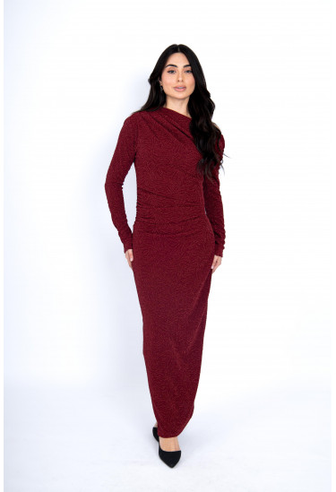 فستان لامع بكتف واحد (One-Shoulder)