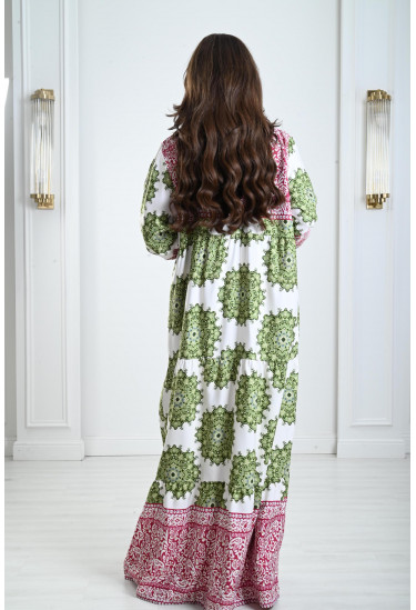 جلابيات نسائية بياقة عالية منقوشة