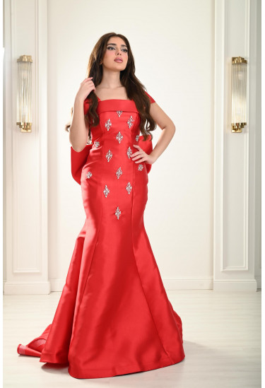 فستان سهرة نسائي ستان مرميد 