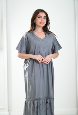 جلابية ميدي نسائية بتطريز ناعم