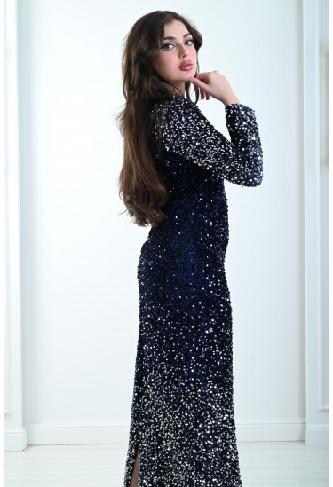 فستان نسائي للسهرات مزين بترتر 