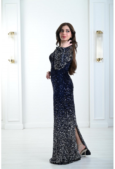 فستان نسائي للسهرات مزين بترتر 