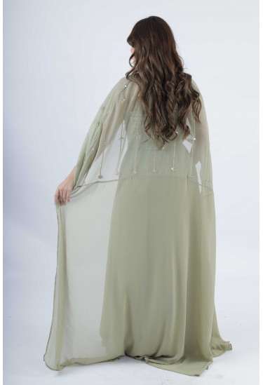 جلابية سهرة فخمة مطرزة بالكريستال