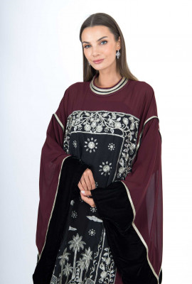 جلابية مخمل بتطريز فني تراثي جلابية مخمل بتطريز فني تراثي