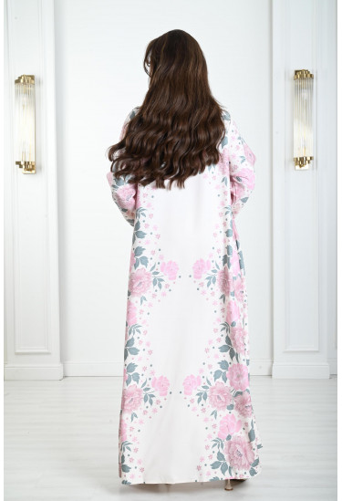 جلابية منقوشة بزهور كبيرة جلابية منقوشة بزهور كبيرة