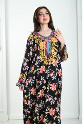 جلابية نسائية بطباعات زهور ذاهية