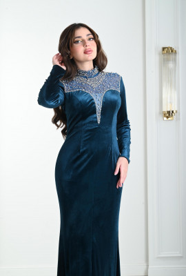 فستان نسائي سهرة مطرز علي الصدر فستان نسائي سهرة مطرز علي الصدر