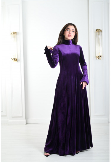 فستان نسائي مخملي بسيط