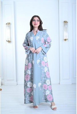 جلابية منقوشة بزهور كبيرة 