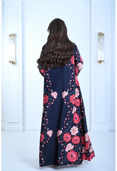 جلابية منقوشة بزهور كبيرة جلابية منقوشة بزهور كبيرة