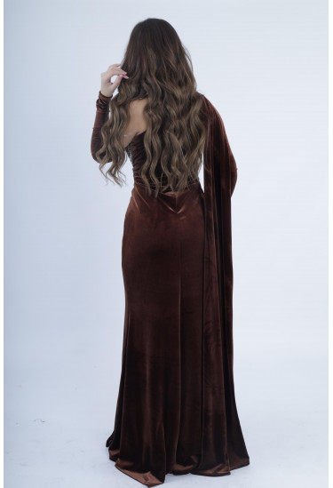 فستان نسائي مخملي مميز