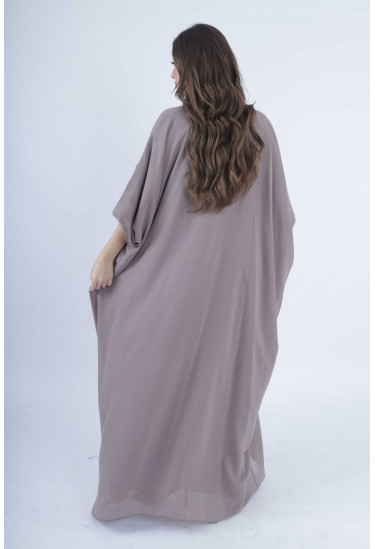 جلابية نسائية مطرزة بالخرز نمط زهرة 