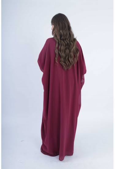 جلابية نسائية مطرزة بالخرز نمط زهرة 