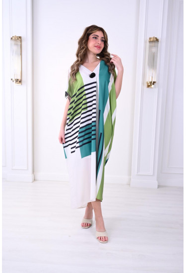 جلابية ميدي بطباعات ملونة