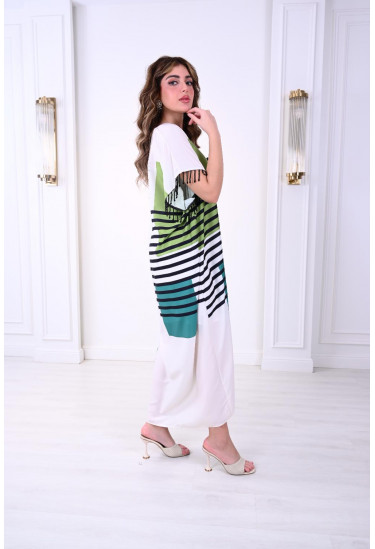 جلابية ميدي بطباعات ملونة