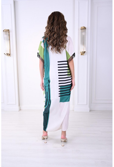 جلابية ميدي بطباعات ملونة