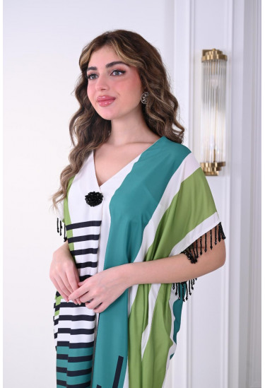 جلابية ميدي بطباعات ملونة