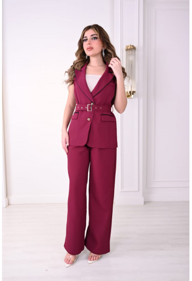 طقم نسائي عصري بدون أكمام