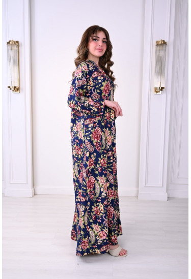 جلابية صيفية مزهرة بنقوش زهرية أنيقة