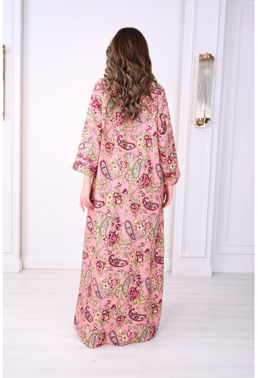 جلابية صيفية مزهرة بنقوش زهرية أنيقة