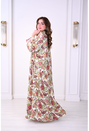جلابية صيفية مزهرة بنقوش زهرية أنيقة