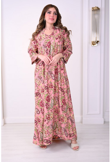 جلابية صيفية مزهرة بنقوش زهرية أنيقة