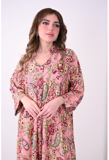 جلابية صيفية مزهرة بنقوش زهرية أنيقة