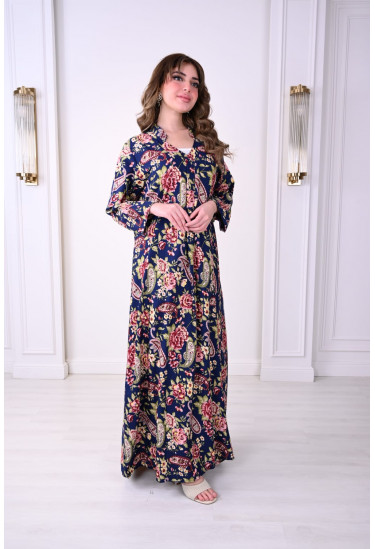 جلابية صيفية مزهرة بنقوش زهرية أنيقة