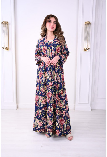 جلابية صيفية مزهرة بنقوش زهرية أنيقة