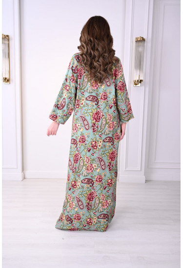 جلابية صيفية مزهرة بنقوش زهرية أنيقة