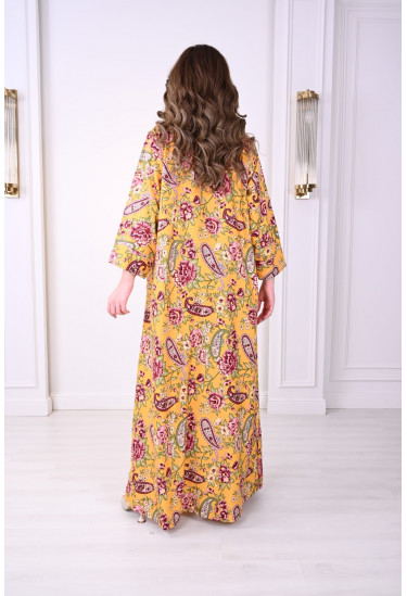 جلابية صيفية مزهرة بنقوش زهرية أنيقة