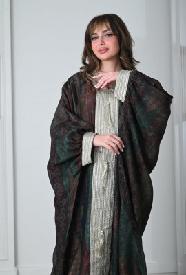 جلابية نسائية منقوشة فضفاضة 