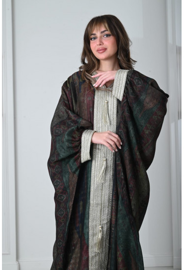 جلابية نسائية منقوشة فضفاضة 